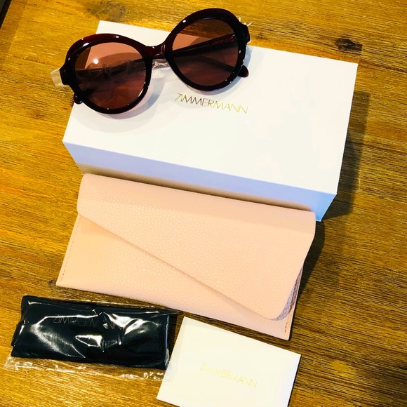 ✨SOLD✨NWT ZIMMERMANN Amelie Sunglasses Burnt Red, Burgundy & Gold ♥️ - Picture 4 of 9